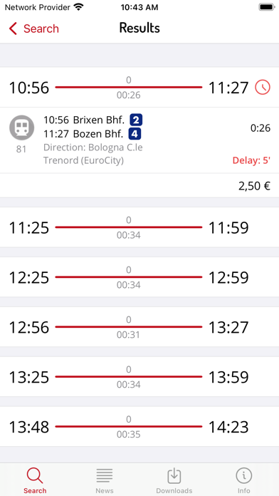 Timetable South Tyrol Screenshot