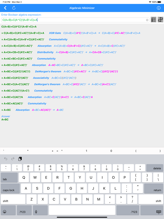 Screenshot #5 pour Karnaugh & Boolean Minimizer