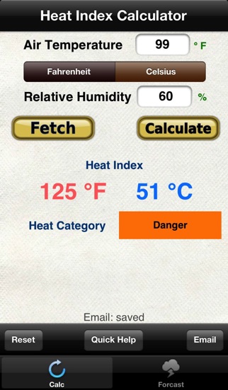 Heat Index & Heat Category Screenshot