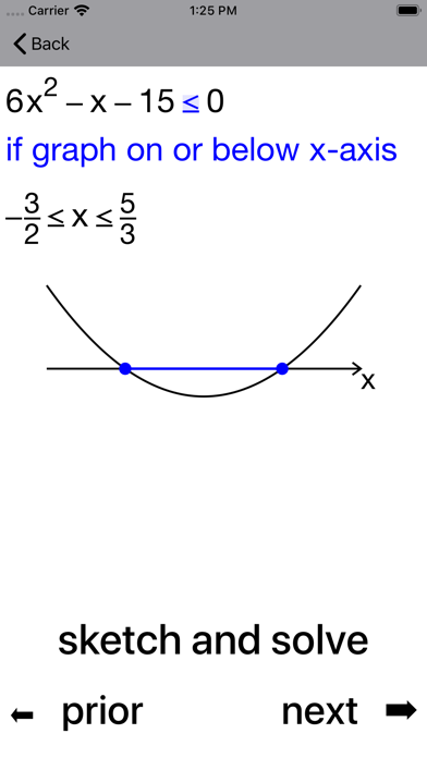 Quadratic Inequalities Screenshot