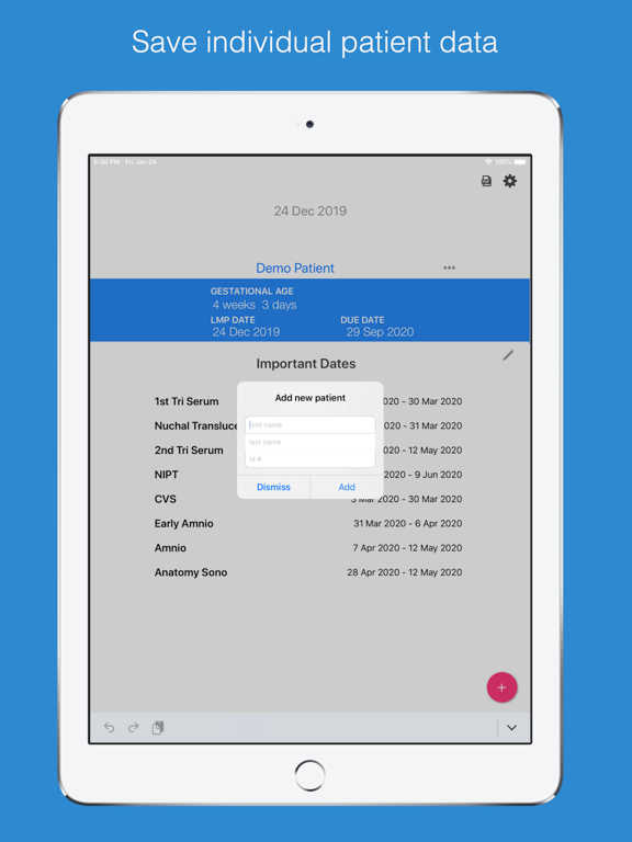 OB Calc (cloud) iPad screenshot 4 - Medical app