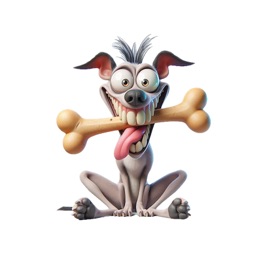 Goofy Dog Bone Stickers