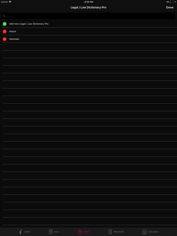 Legal / Law Dictionary Pro iPad screenshot