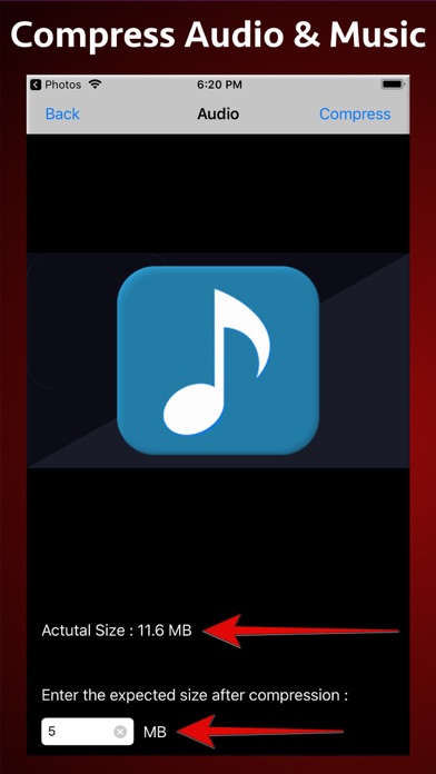 Video-Photo-Audio Compressor iPhone screenshot 6 - Photo & Video app
