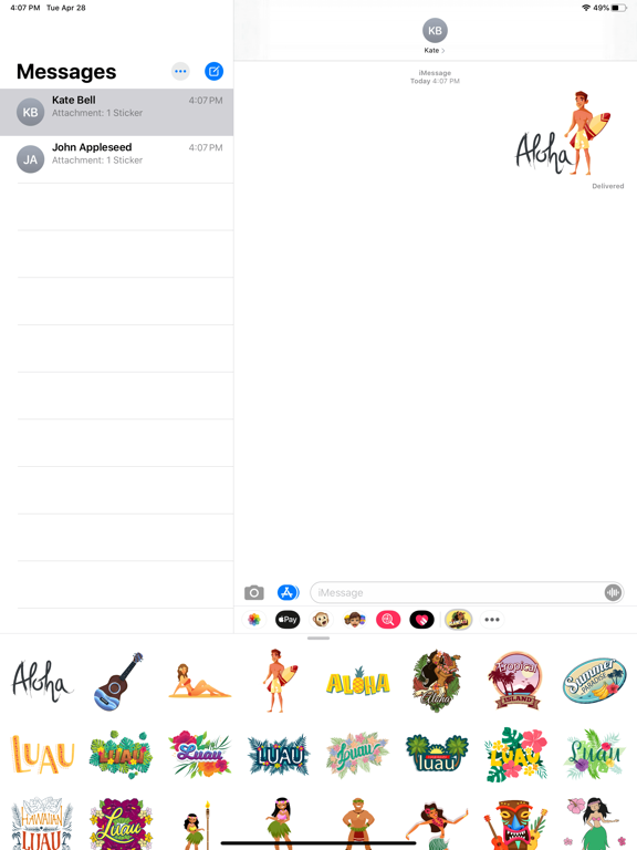 Screenshot #4 pour Hawaii Aloha Luau Stickers
