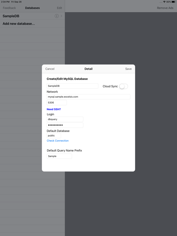 Screenshot #4 pour MySQL QueryDB SSH Client