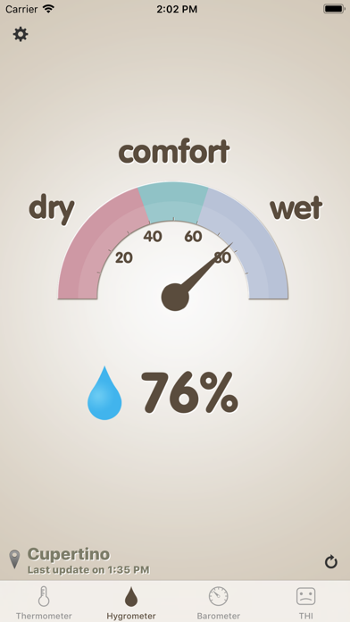 Thermo-Hygrometer (Barometer, Feels Like Temperature, THI) screenshot 2