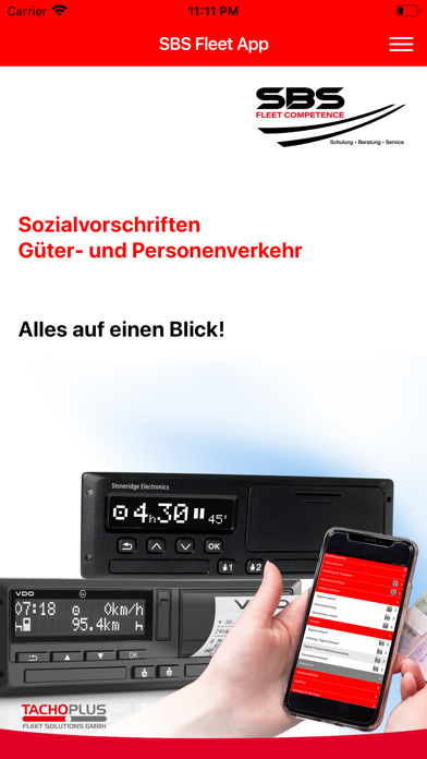 Screenshot #1 pour SBS Fleet App