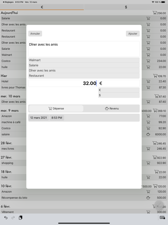 Screenshot #4 pour Dépense, multi-devises/comptes