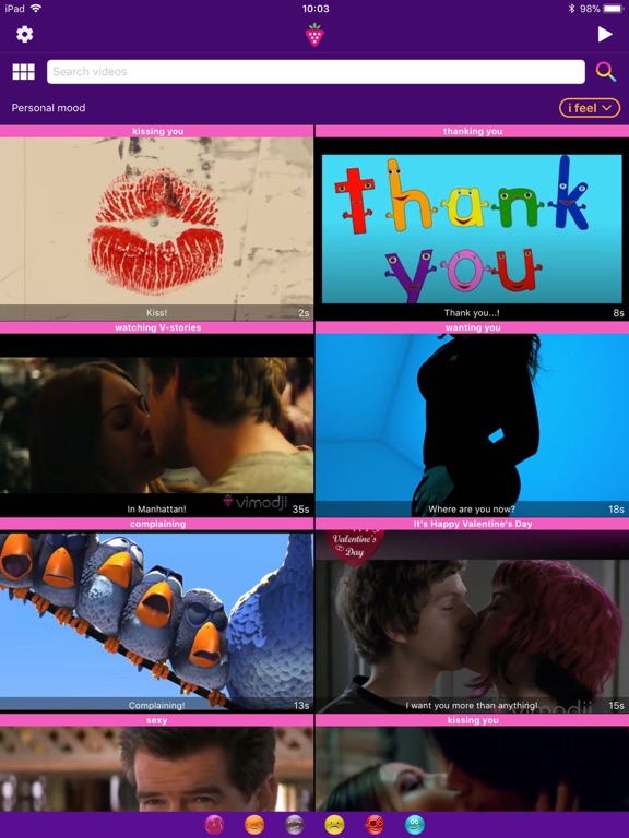 Vimodji - Videos by feeling iPad screenshot 8 - Entertainment app
