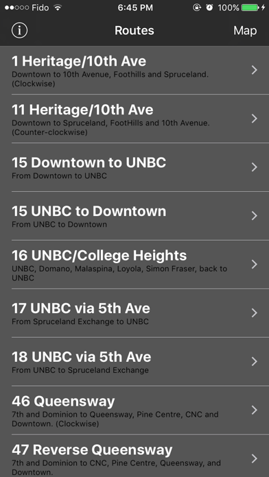 Prince George Transit iPhone screenshot 1 - Travel app