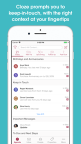 Cloze Relationship Management screenshot