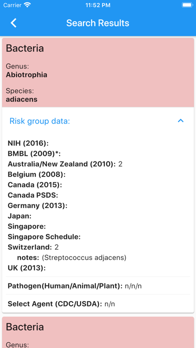 Screenshot #3 pour Risk Group App Database