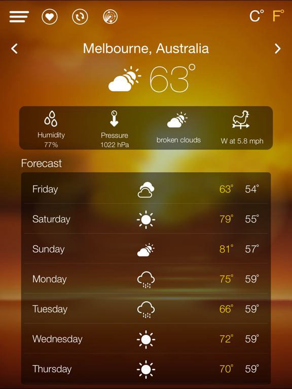World Weather Forecast iPad screenshot 5