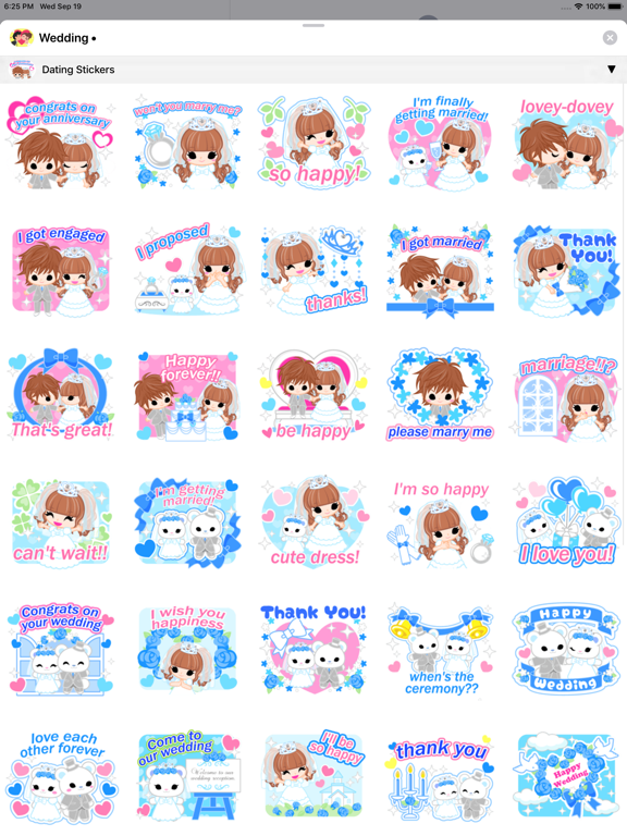 Wedding Sticker Emojis iPad screenshot 2 - Stickers app