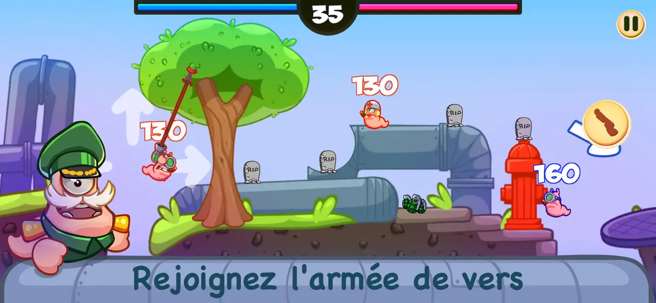Screenshot #3 pour Worms Battle: War & Fun World