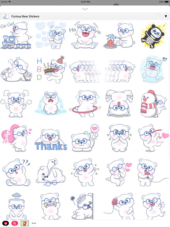 Bear Stickers: Cute Emojis iPad screenshot 7 - Stickers app
