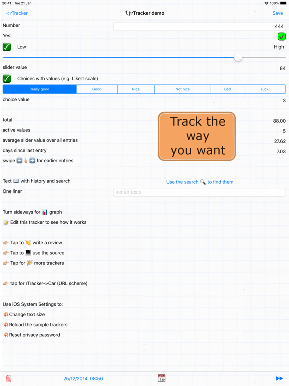 Screenshot #5 pour rTracker: Track It Your Way