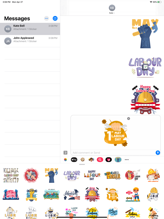 Screenshot #6 pour May Labour Day Stickers