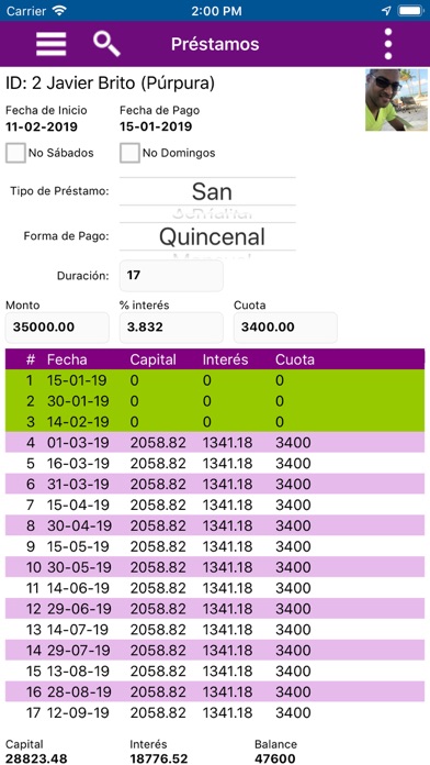 Screenshot #3 pour Púrpura Datos