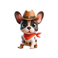 Cowboy Frenchie Stickers