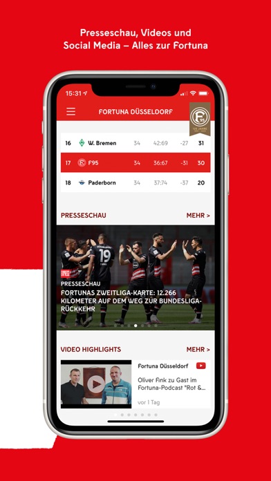Fortuna Düsseldorf App Screenshot