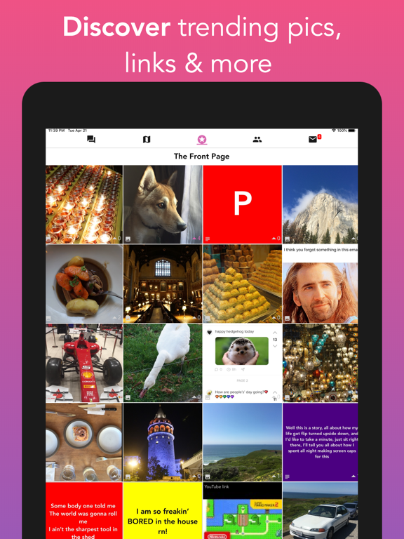 mungbean: pics & memes, nearby iPad screenshot 4 - Social Networking app