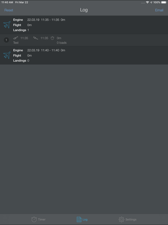 Daily Flight Log iPad screenshot