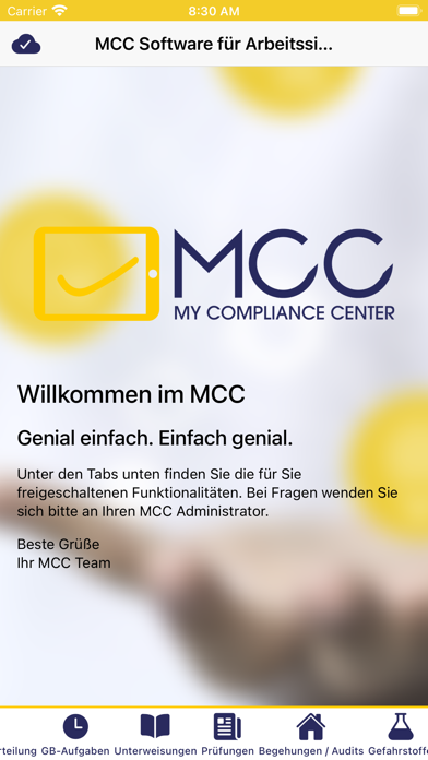 MCC  My Compliance Center Screenshot