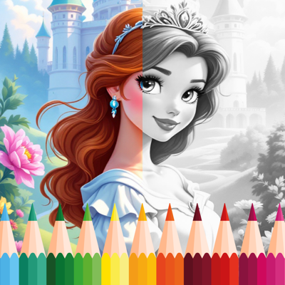 Princess coloring books games