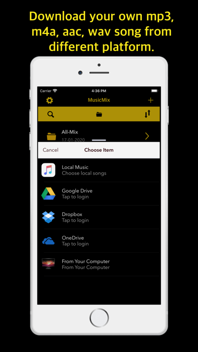 Screenshot #1 pour MusicMix - Play music offline