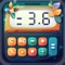 A calculator that can do basic calculations, with a variety of quirky appearances and other do differentiate, different skins have different animations and sound effects that can be slightly more interesting to use