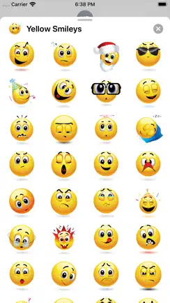 Yellow Smiley Emoji Stickers iPhone image 3