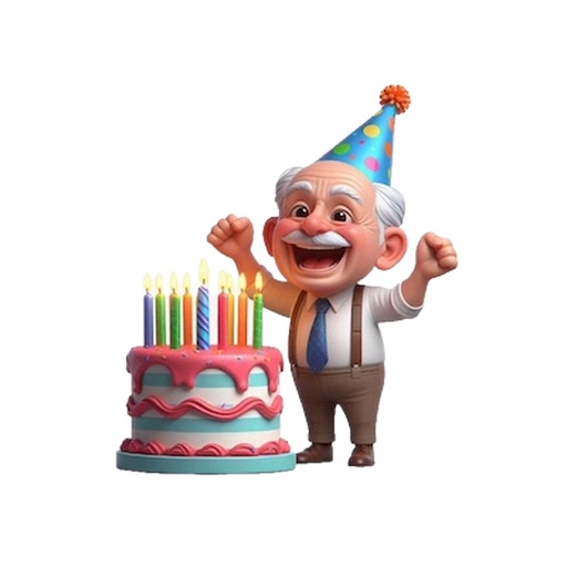 Old Man Birthday Stickers