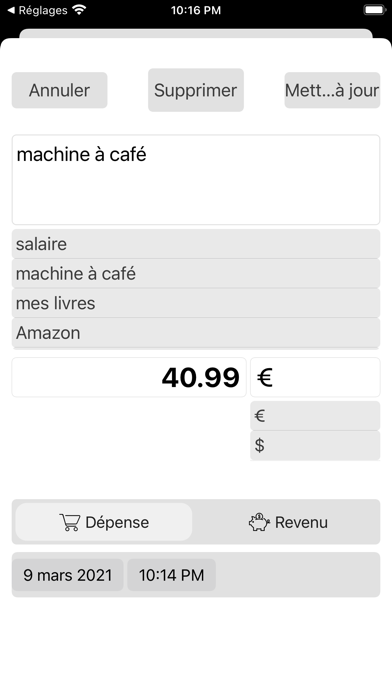 Screenshot #2 pour Dépense, multi-devises/comptes