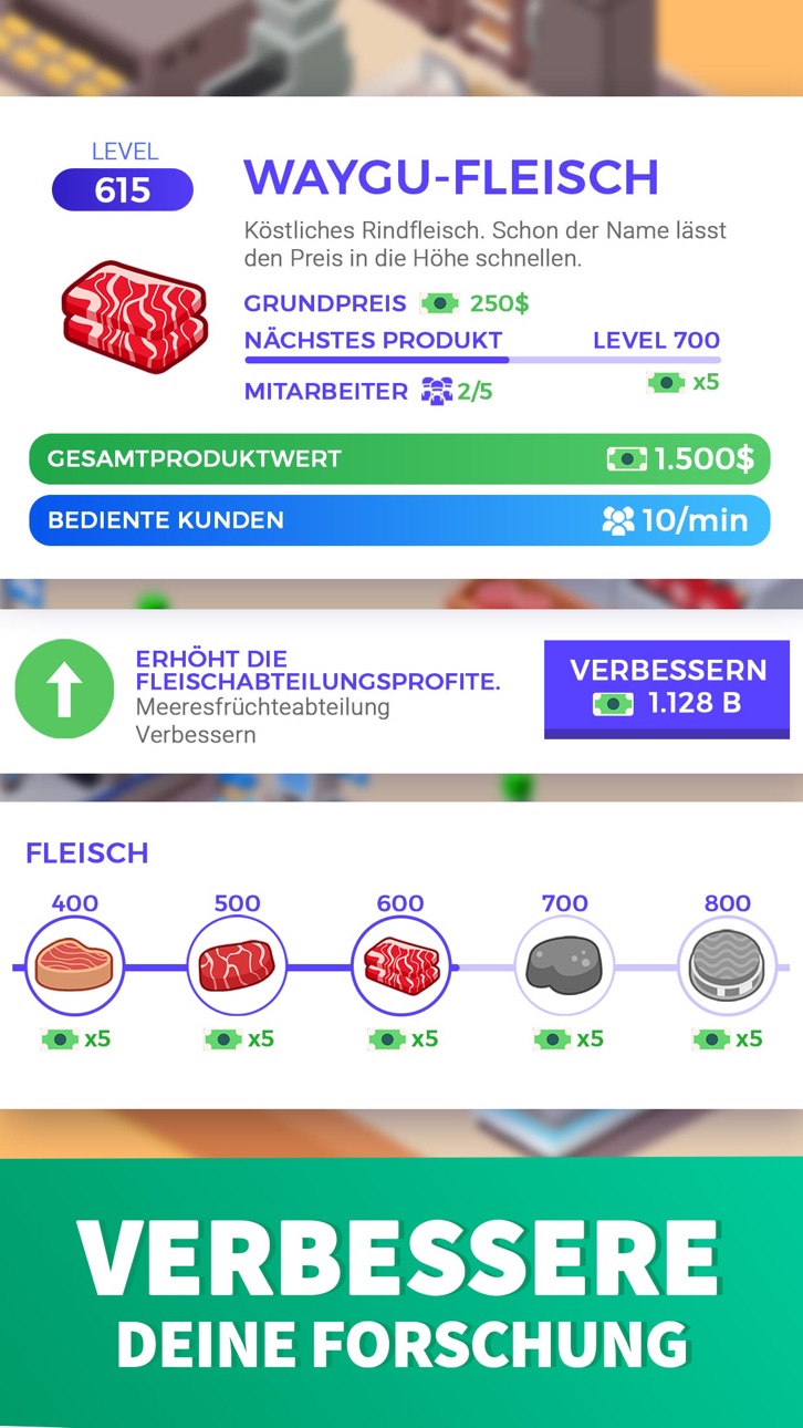 Idle Supermarket Tycoon - Shop iOS Mod IPA screenshot 3 - iOS game interface