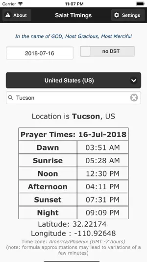 Contact Prayers (Salat) Times screenshot 1