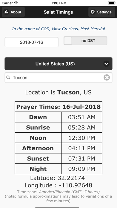 Screenshot #1 pour Contact Prayers (Salat) Times
