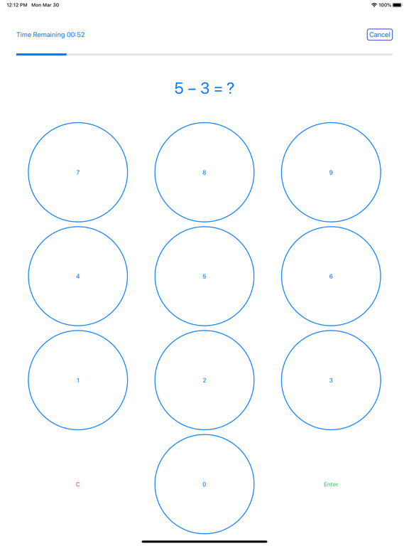 Math Minute iPad screenshot