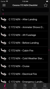Cessna 172 M/N Checklist screenshot