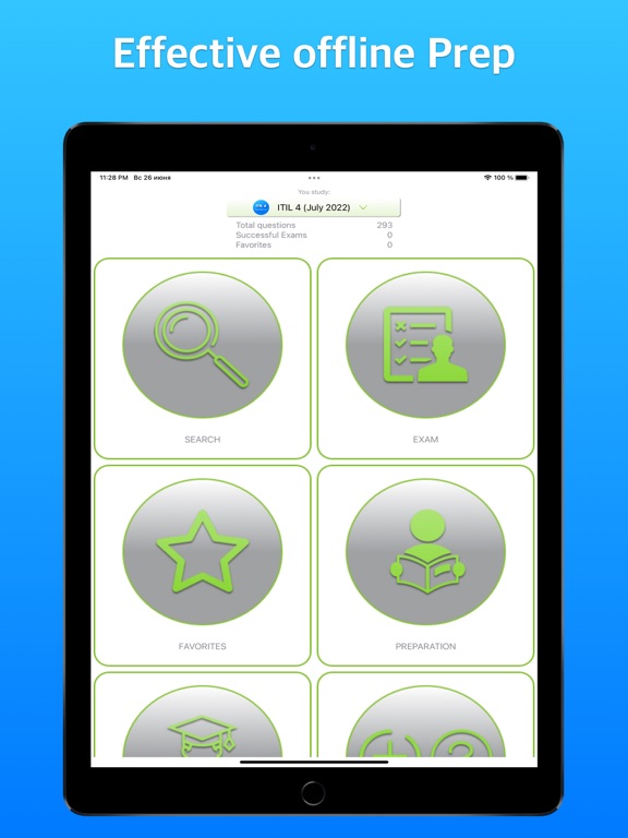 ITIL 4 Foundation Exam 2026 iPad screenshot 1 - Education app
