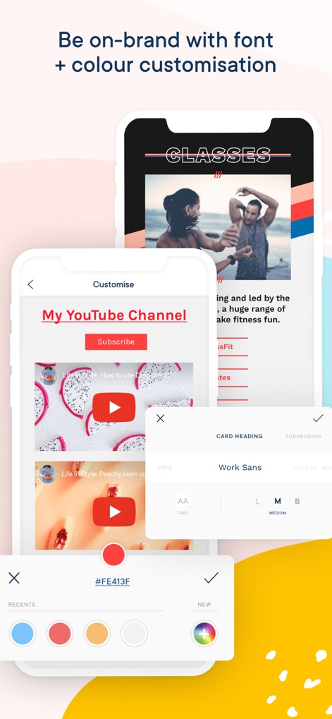 Milkshake — Website Builder - Explore the extensive branding options this tool offers, allowing users to precisely customize their site's look with a diverse font selection menu and an intuitive color picker.
