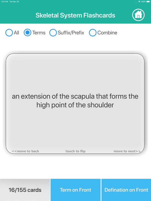 Skeletal System Medical Terms iPad screenshot