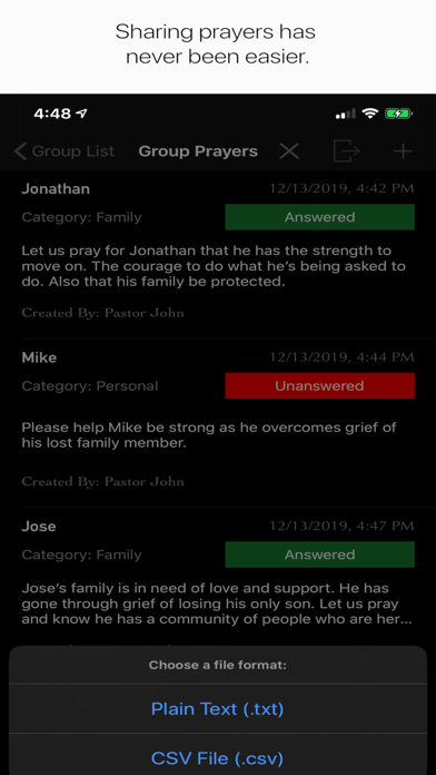 Prayer Request Notes iPhone screenshot 4 - Lifestyle app