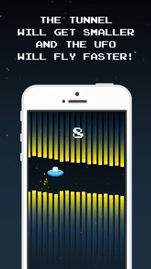 Screenshot von Flying Ufo – Space Tunnel auf dem iPhone 2