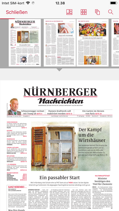 Nürnberger Nachrichten E-Paper Screenshot
