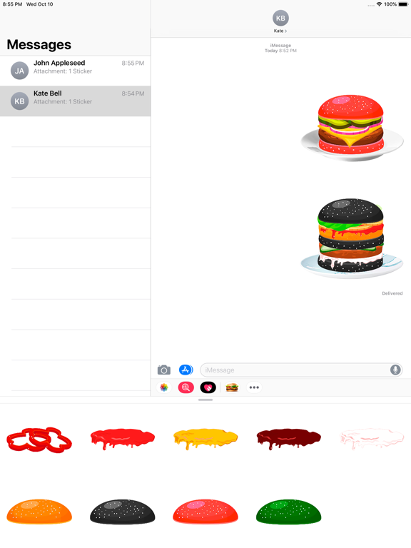 Burger Constructor Stickers iPad screenshot 1 - Stickers app