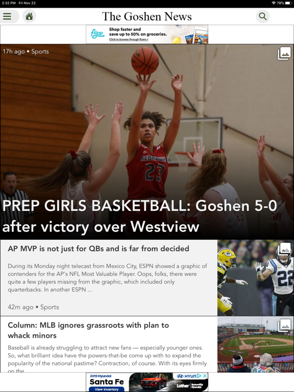 Goshen News iPad screenshot 1 - News app