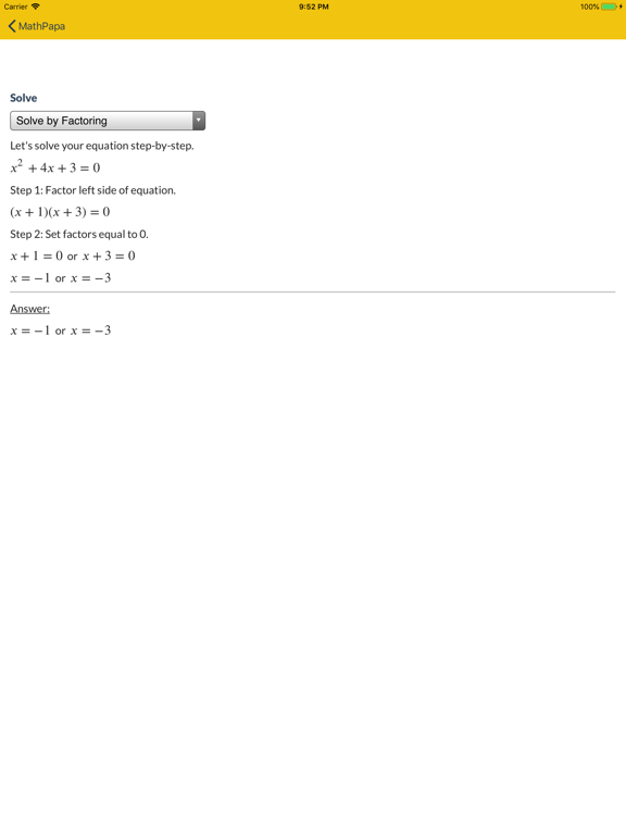 MathPapa - Algebra Calculator iPad screenshot 4 - Education app