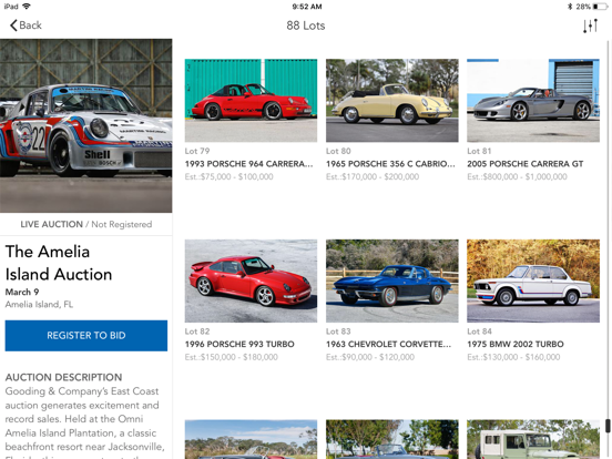 Gooding Christie's iPad screenshot 4 - Shopping app